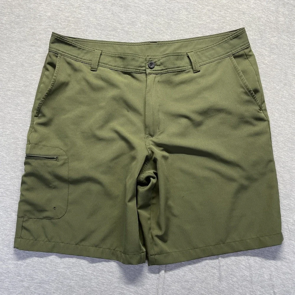 Magellan Outdoors Fish Gear Fishing Chino Shorts Mens 40 Green Water Resistance